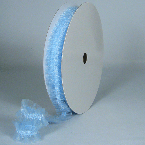 Light Blue Elastic Organza Ruffle, 1